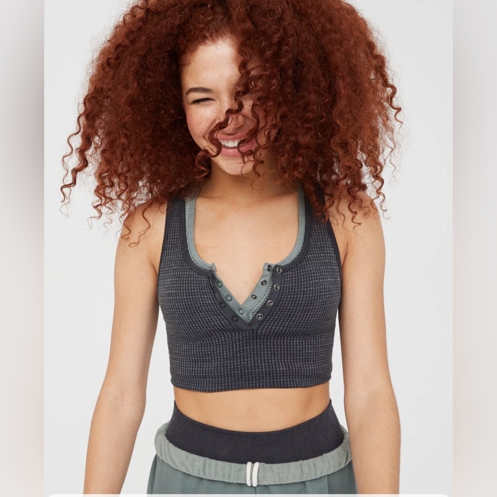 Aerie OFFLINE Main Squeeze Seamless Waffle Bra Top